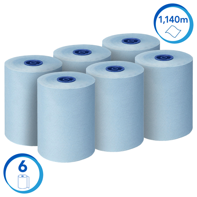 Handdoekrol Scott Essential Slimroll 1-laags 190m blauw 6696 — Foto 2 van 2