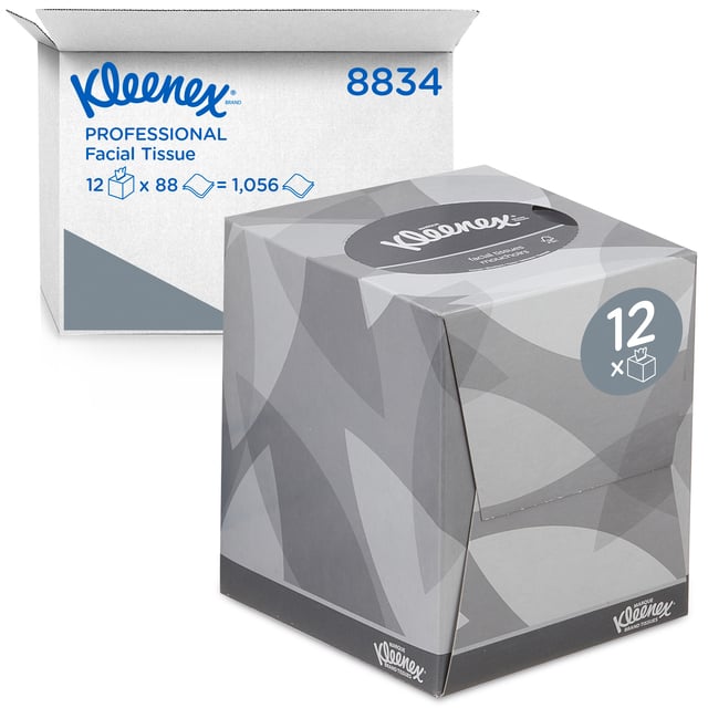 Facial tissues Kleenex kubus 2-laags 88 vel wit 8834 afbeelding