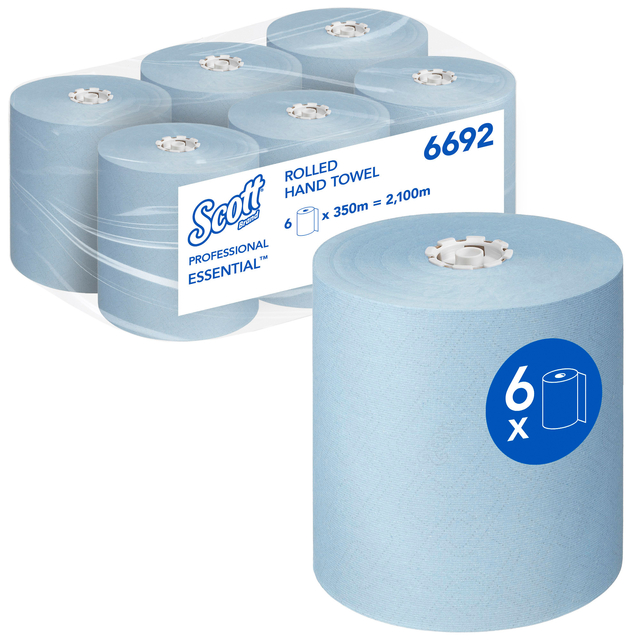 Handdoekrol Scott Essential 1-laags 350m blauw 6692 afbeelding