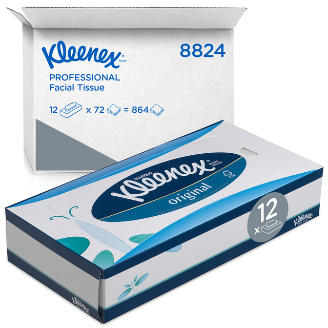 Facial tissues Kleenex 3-laags 72 vel wit 8824 afbeelding