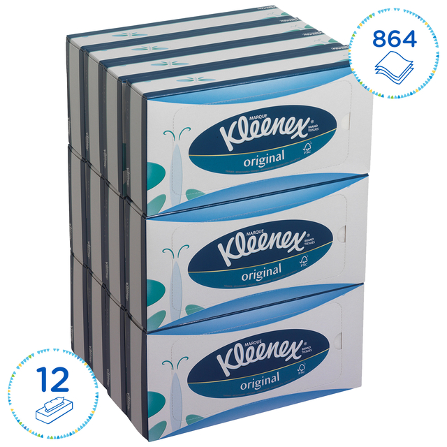 Facial tissues Kleenex 3-laags 72 vel wit 8824 — Foto 2 van 2