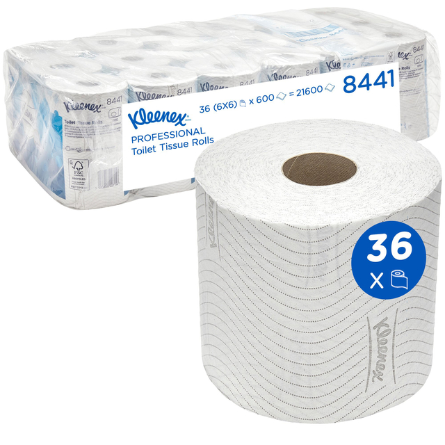 Toiletpapier Kleenex 2-laags 600 vel wit 8441 afbeelding