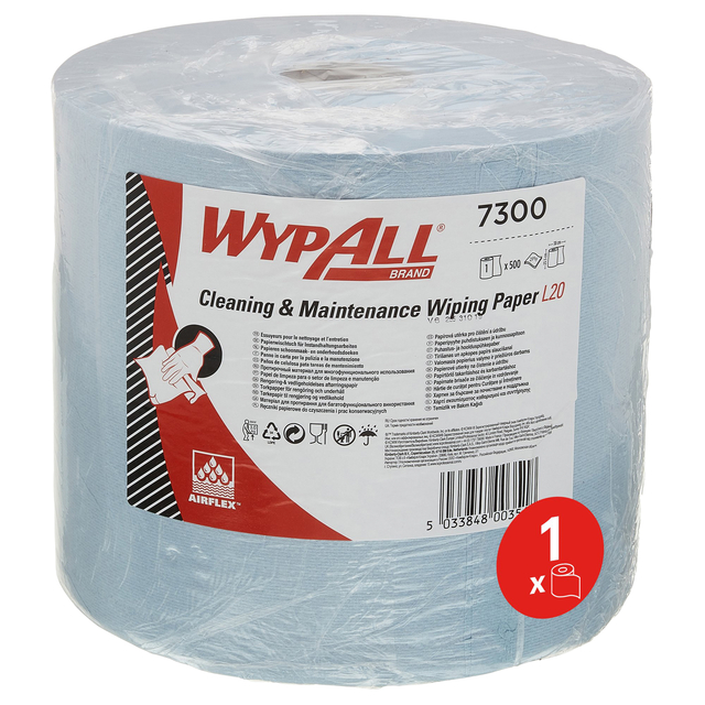 Poetspapier WypAll L20 2-laags 500 vel blauw 7300 afbeelding