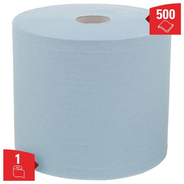 Poetspapier WypAll L20 GeneralClean 2-laags 500 vel blauw 7300 — Foto 2 van 2