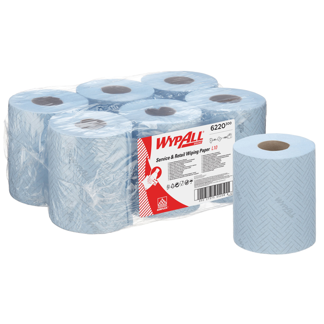 Poetspapier WypAll L10 1-laags 280 vel blauw 6220 afbeelding