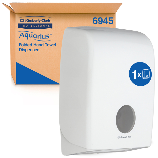 Handdoekdispenser Kimberly Clark Aquarius i-vouw wit 6945 afbeelding