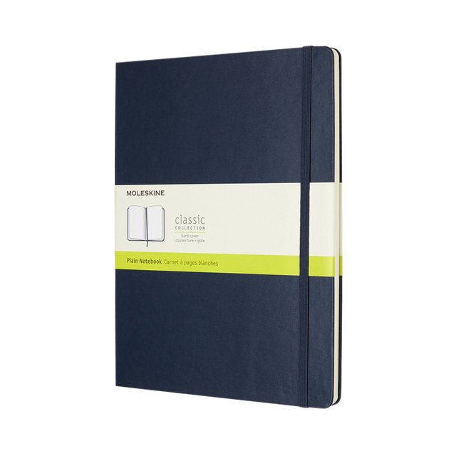Notitieboek Moleskine XL 190x250mm blanco hard cover sapphire blue afbeelding