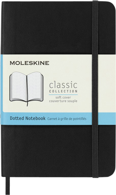 Notitieboek Moleskine pocket 90x140mm dots soft cover zwart afbeelding