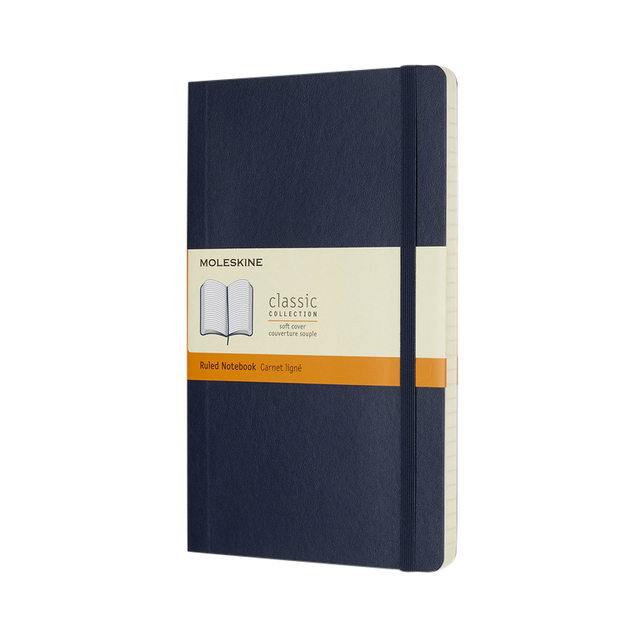 Notitieboek Moleskine large 130x210mm lijn soft cover sapphire blue afbeelding