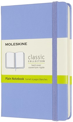Notitieboek Moleskine pocket 90x140mm blanco hard cover hydrangea blue