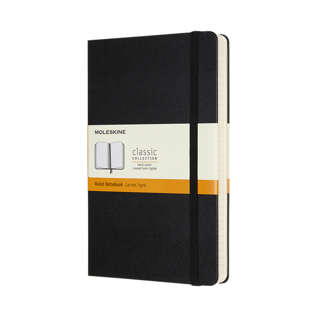 Notitieboek Moleskine Expanded large 130x210mm lijn hard cover zwart afbeelding