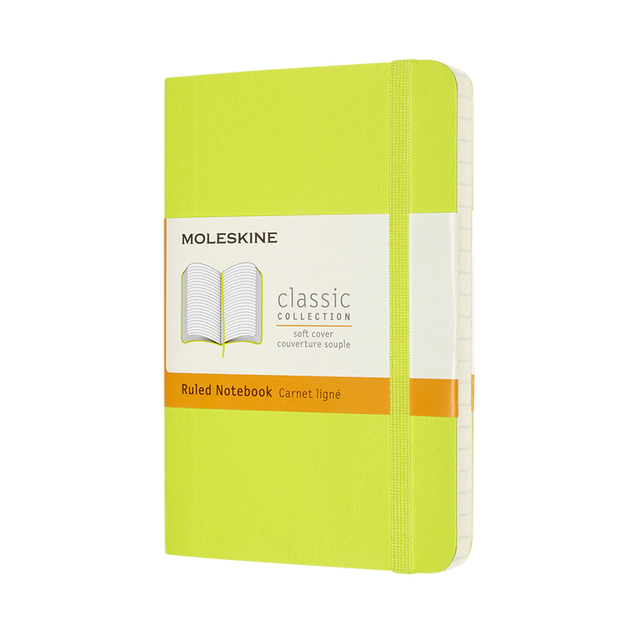 Notitieboek Moleskine pocket 90x140mm lijn soft cover lemon green afbeelding