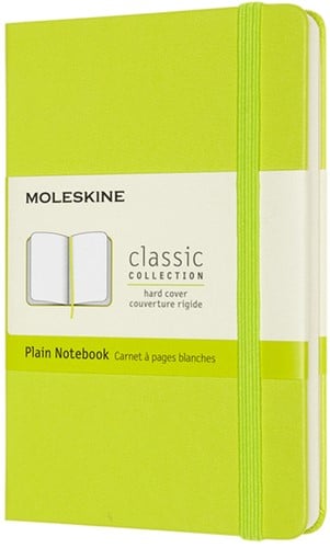 Notitieboek Moleskine pocket 90x140mm blanco hard cover lemon green