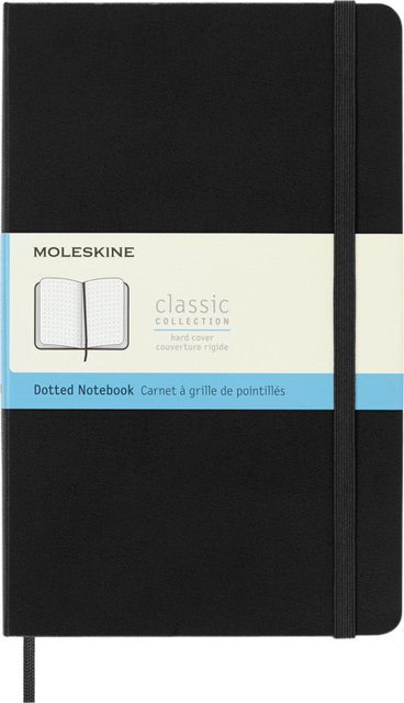 Notitieboek Moleskine large 130x210mm dots hard cover zwart afbeelding