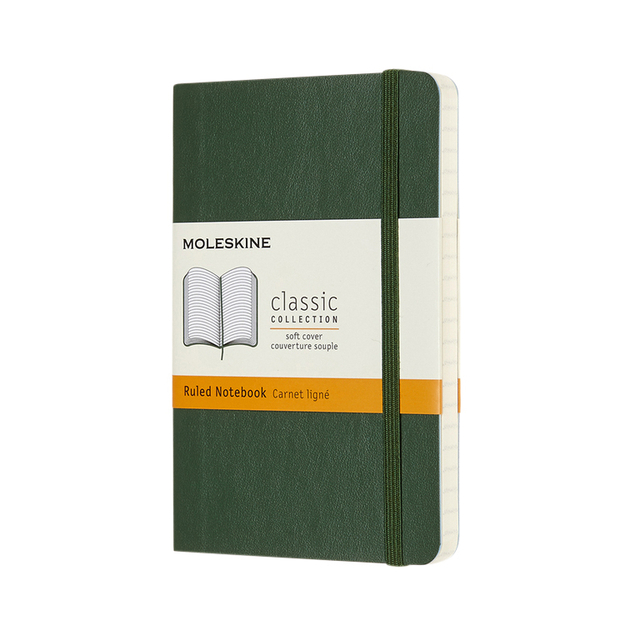 Notitieboek Moleskine pocket 90x140mm lijn soft cover myrtle green afbeelding