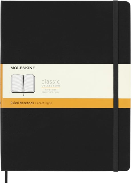 Notitieboek Moleskine XL 190x250mm lijn hard cover zwart afbeelding