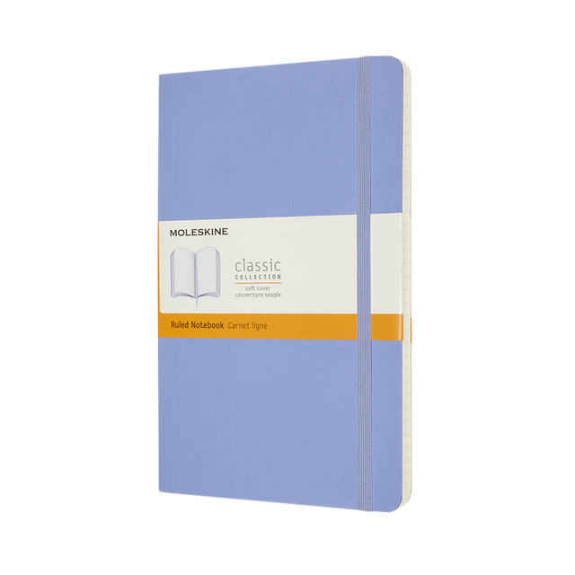 Notitieboek Moleskine large 130x210mm lijn soft cover hydrangea blue afbeelding