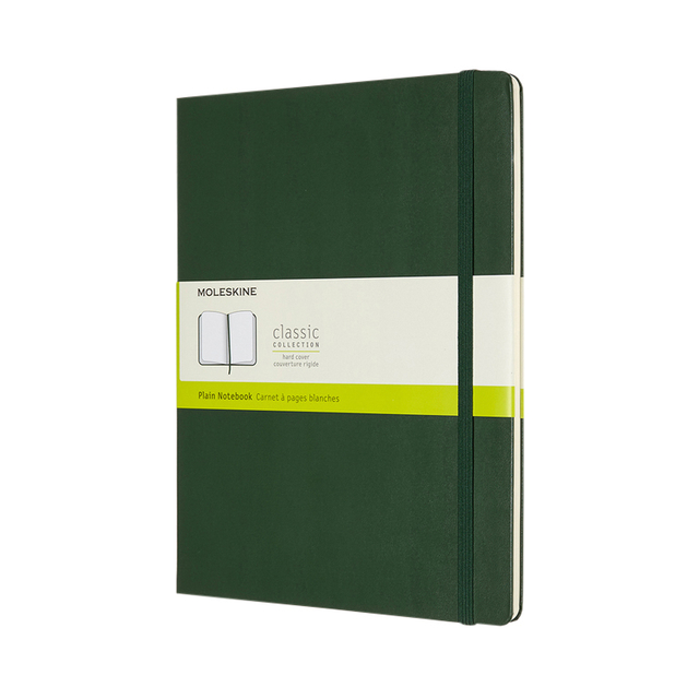 Notitieboek Moleskine XL 190x250mm blanco hard cover myrtle green afbeelding