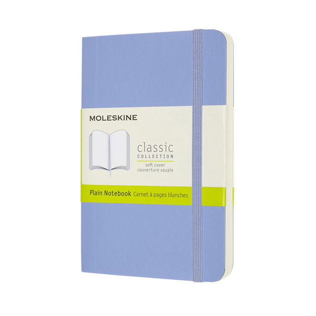 Notitieboek Moleskine pocket 90x140mm blanco soft cover hydrangea blue afbeelding