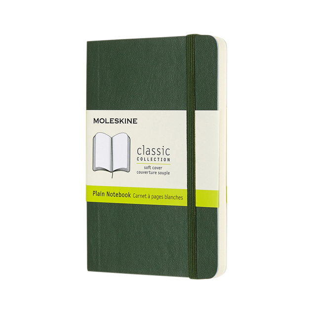 Notitieboek Moleskine pocket 90x140mm blanco soft cover myrtle green afbeelding