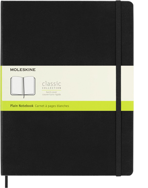 Notitieboek Moleskine XL 190x250mm blanco hard cover zwart afbeelding