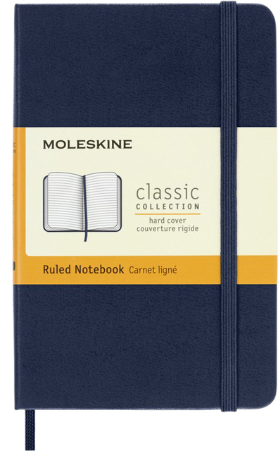 Notitieboek Moleskine pocket 90x140mm lijn hard cover sapphire blue afbeelding