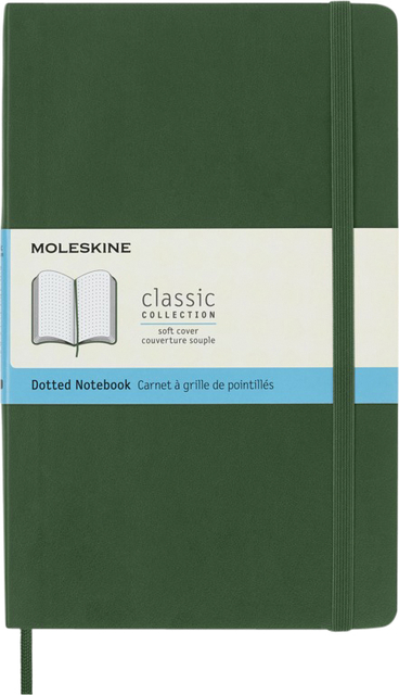 Notitieboek Moleskine large 130x210mm dots soft cover myrtle green afbeelding
