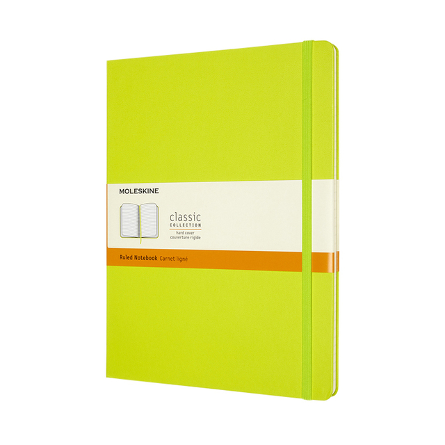 Notitieboek Moleskine XL 190x250mm lijn hard cover lemon green afbeelding