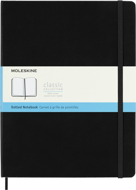 Notitieboek Moleskine XL 190x250mm dots hard cover zwart afbeelding