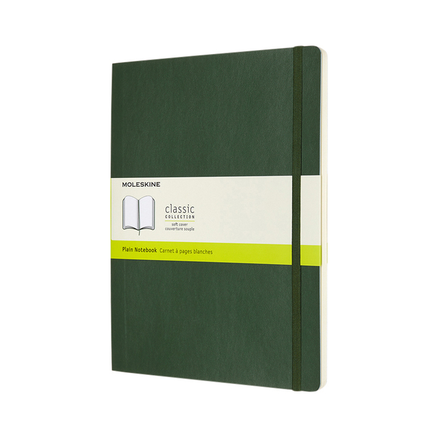 Notitieboek Moleskine XL 190x250mm blanco soft cover myrtle green afbeelding