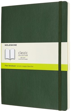 Notitieboek Moleskine XL 190x250mm blanco soft cover myrtle green