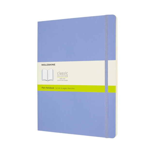 Notitieboek Moleskine XL 190x250mm blanco soft cover hydrangea blue afbeelding