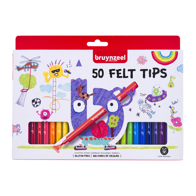 Viltstift Bruynzeel Kids set à 50 kleuren afbeelding