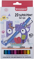 Viltstift Bruynzeel Kids Super Point assorti 20 stuks