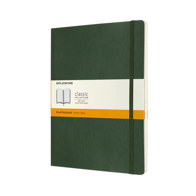 Notitieboek Moleskine XL 190x250mm lijn soft cover myrtle green afbeelding