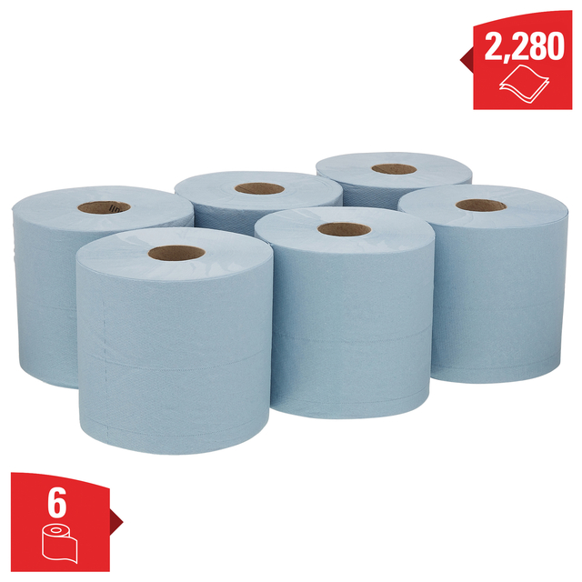 Poetspapier WypAll L20 GeneralClean 2-laags 336 vel blauw 7302 — Foto 2 van 2