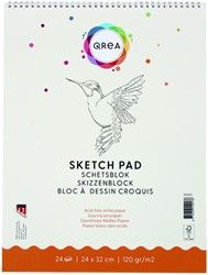Schetsblok Qrea 24x32 120gr spiraal