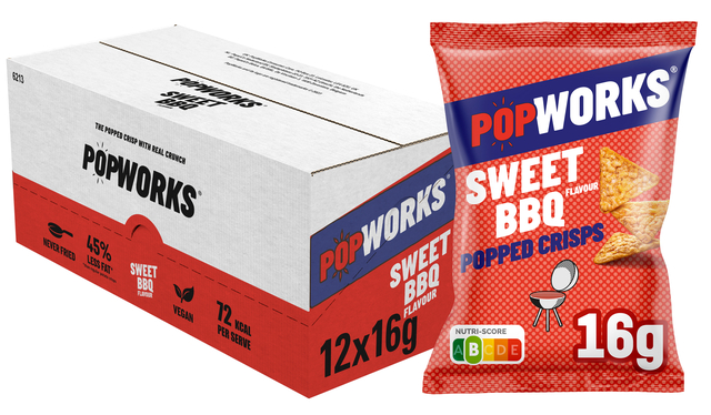Chips Popworks Sweet BBQ 16gr afbeelding