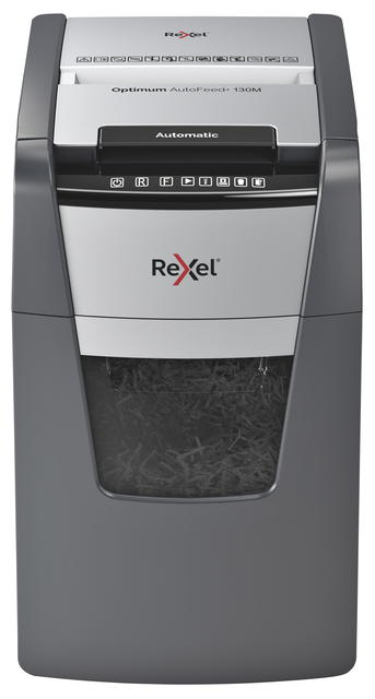 Papiervernietiger Rexel Optimum Auto+ 130M snippers 2x15mm afbeelding