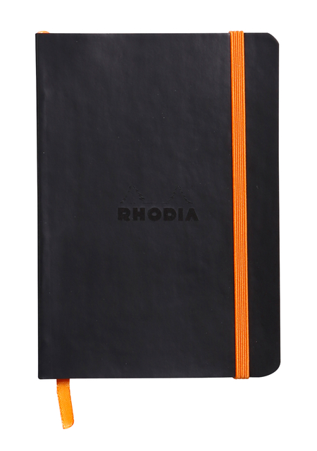 Notitieboek Rhodia A6 lijn 72 vel 90gr zwart afbeelding