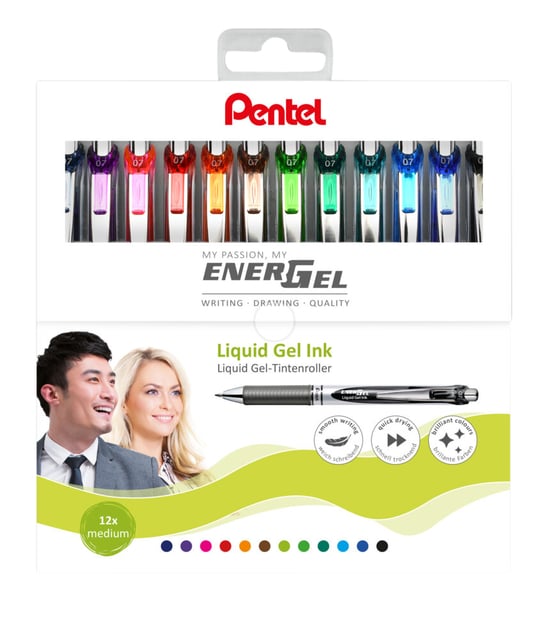 Gelschrijver Pentel BL77 Energel medium assorti 12 stuks afbeelding