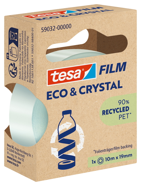 Plakband Tesa eco&crystal 59032 19mmx10m transparant blister afbeelding
