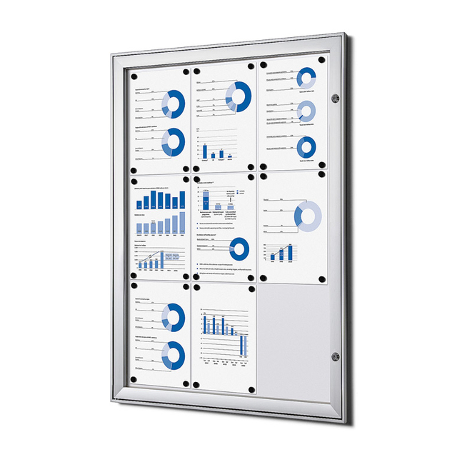 Vitrinebord Quantore luxe 9x A4 zilver afbeelding