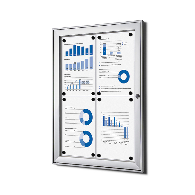 Vitrinebord Quantore luxe 4x A4 zilver afbeelding