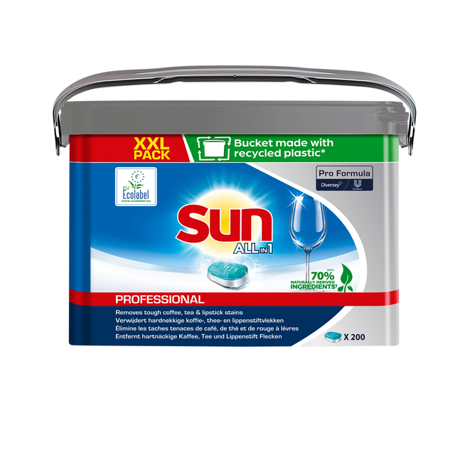 Vaatwastabletten Sun Professional Pro Formula All-in-one XXL 200 stuks afbeelding