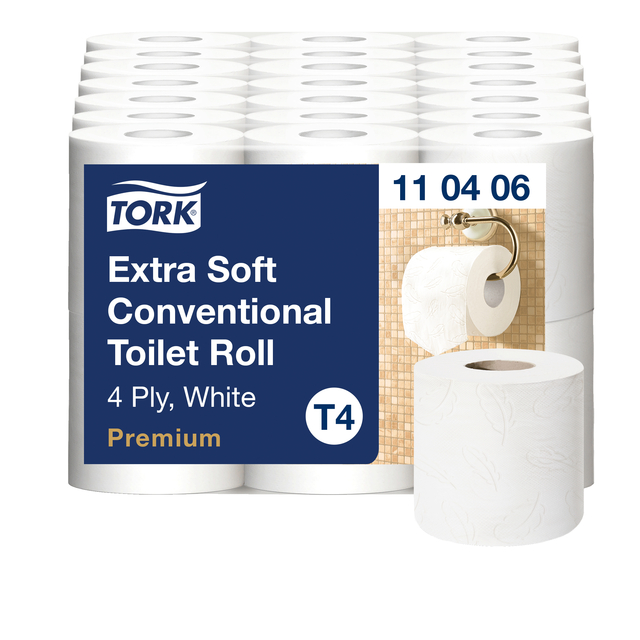 Toiletpapier Tork T4 Premium 4-laags 150 vel wit 110406 afbeelding