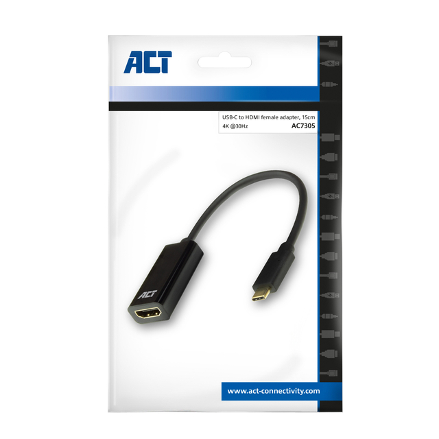 Adapter ACT USB-C naar HDMI 4K 30Hz 0.15 meter — Foto 2 van 2