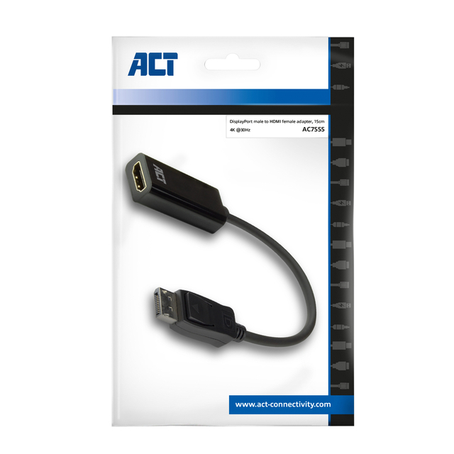 Adapter ACT DisplayPort naar HDMI 4K 0.15 meter — Foto 2 van 2