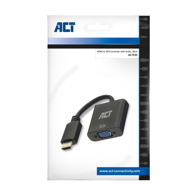 Adapter ACT HDMI naar VGA met audio 0.15 meter — Foto 2 van 2