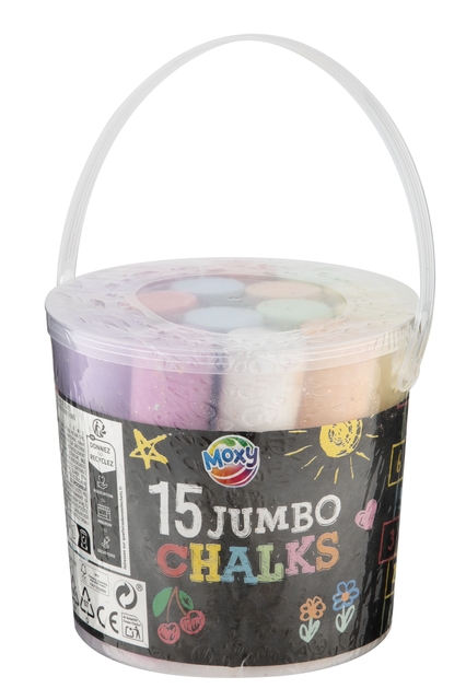 Creative Craft Group Jumbo Sidewalk Chalk in Bucket 15 pcs.